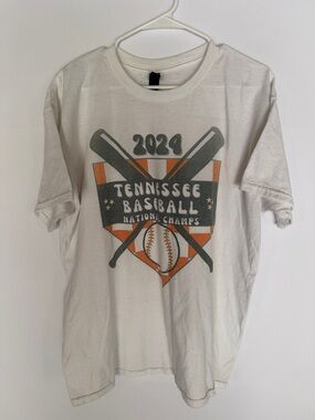 Gildan Cream Baseball Graphic Tee with UT Orange Baseball Champions